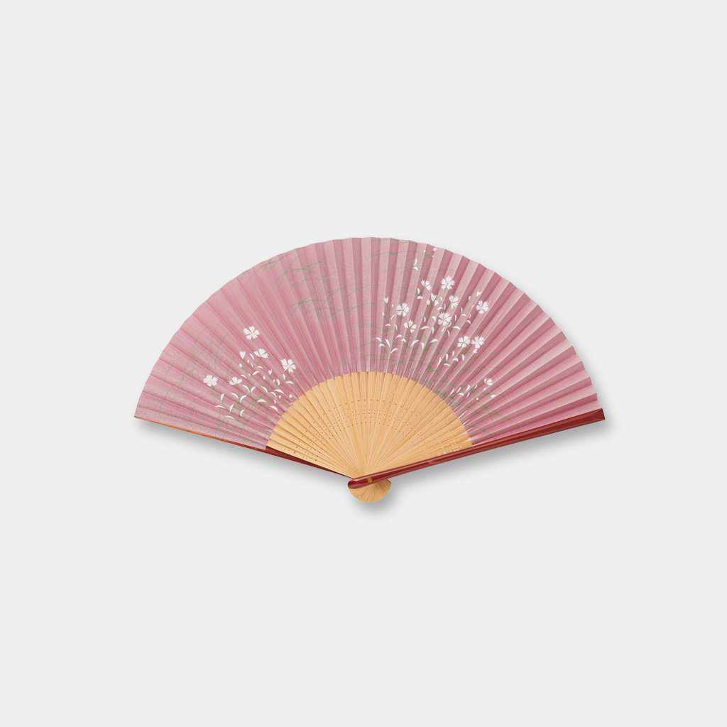 乐天商城 - 【扇子】女物 紙扇 白撫子 葡萄酒色 | 京扇子 | 大西常商店