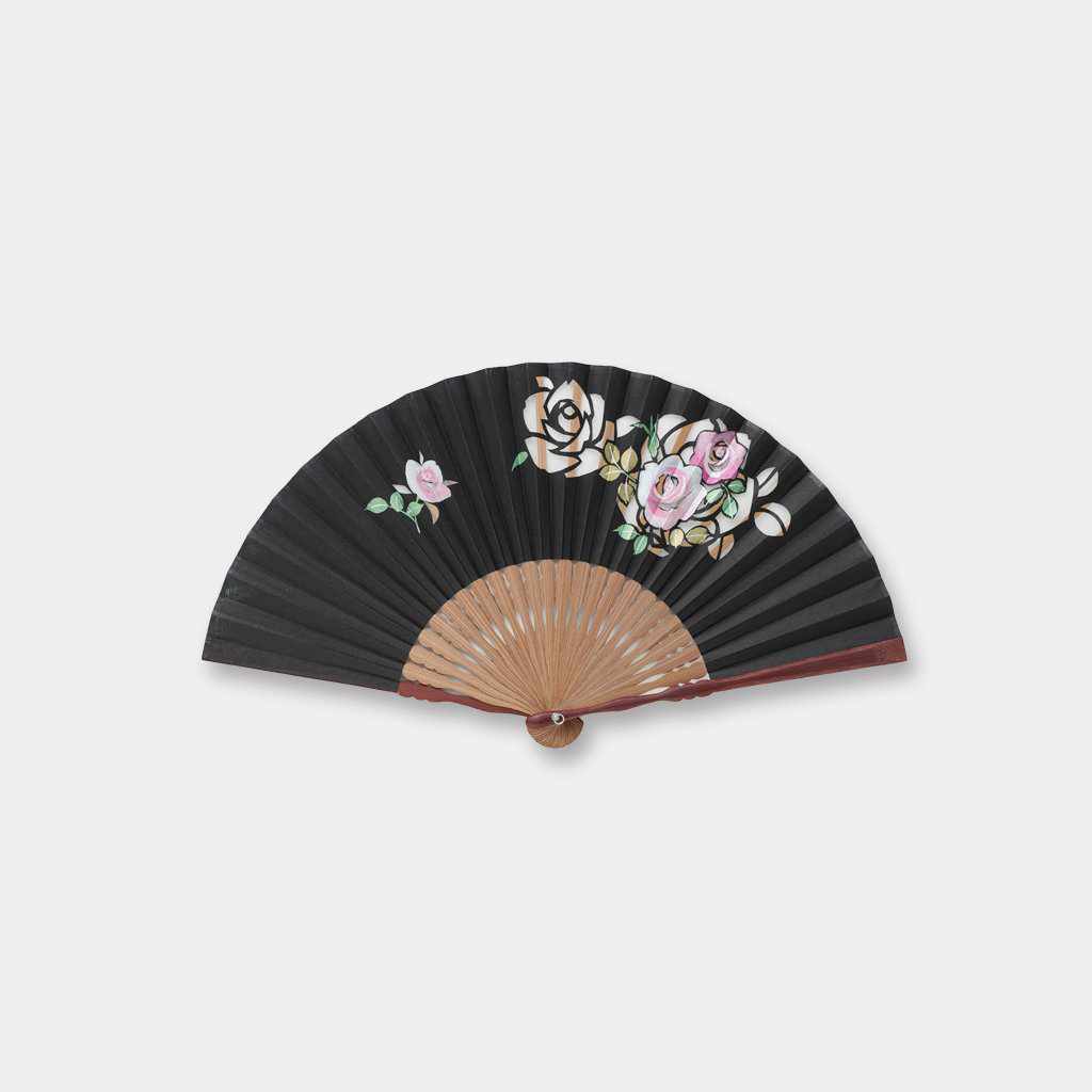 乐天商城 - 【扇子】女物 絹扇 切り絵 薔薇 | 京扇子 | 大西常商店
