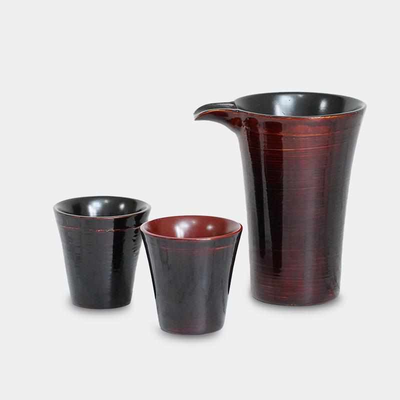 Rakuten - 【酒器】3点セット千筋 内曙 | 八雲塗
