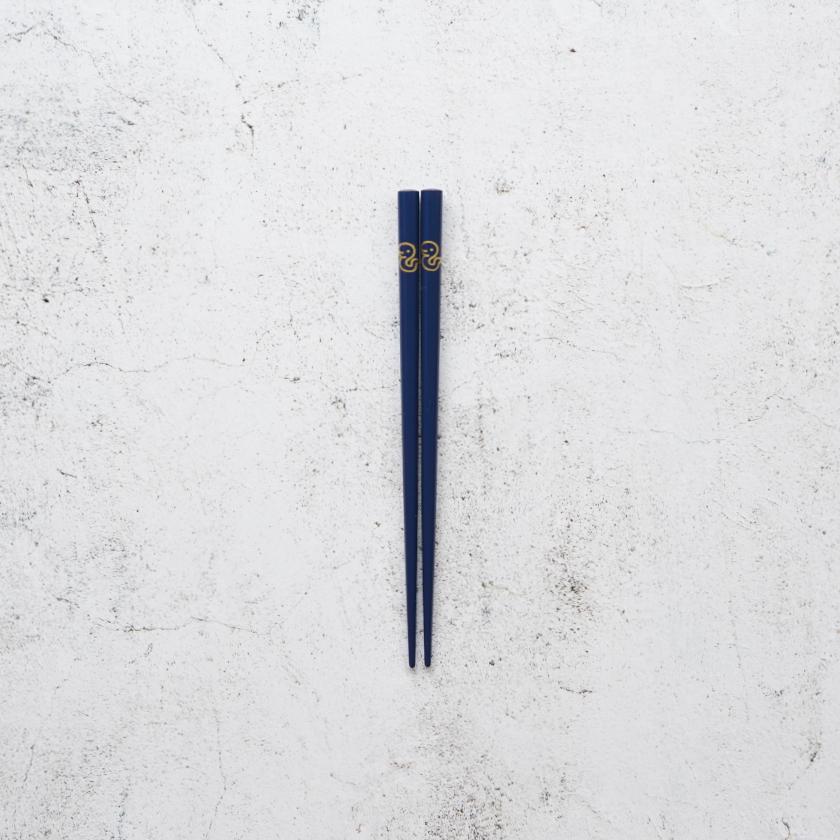 Rakuten - 【輪島うるし箸 】橋本幸作漆器店 干支 こども箸 へび 藍 (1膳, 名入れ可)
