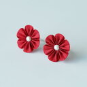 【ピアス】クロースフラワー 掻練 (かいねり) | つまみ細工 ※ケースは付属しておりません