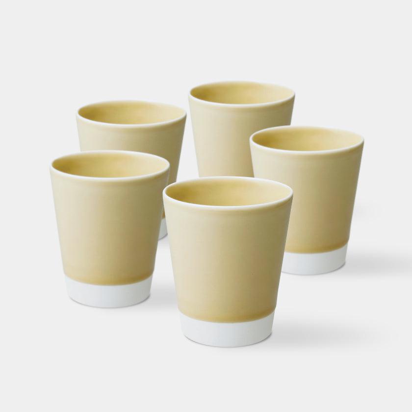 乐天商城 - 【カップ5個セット】es cup (M) 黄磁釉 | 波佐見焼 | 西海陶器