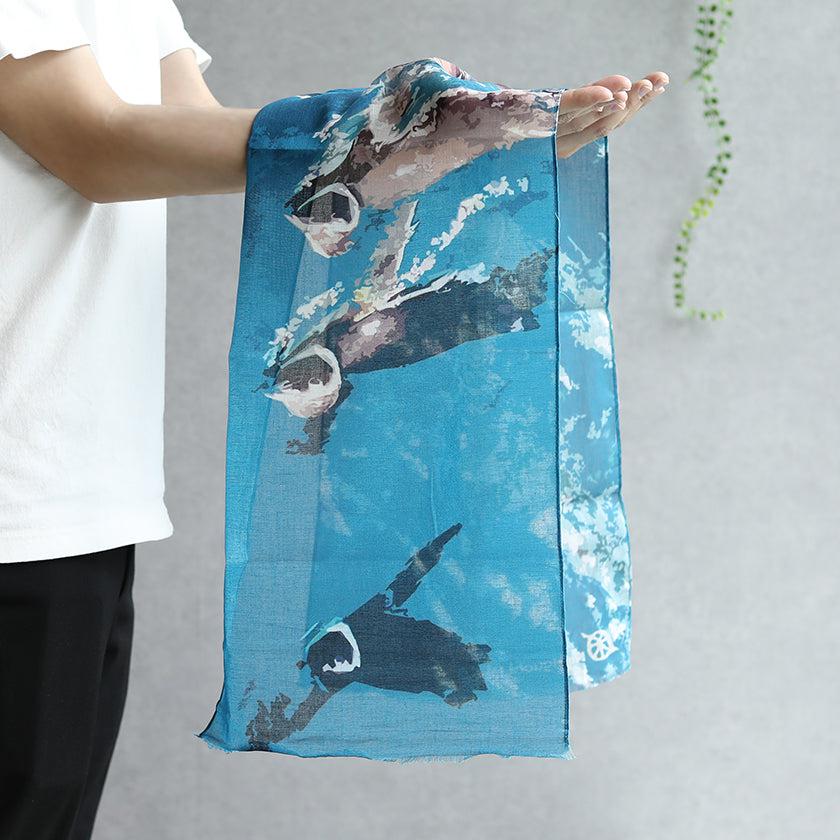 【ストール】コットン ペンギン (新水泳) | 京友禅 | 禾口木丙の商品画像 3