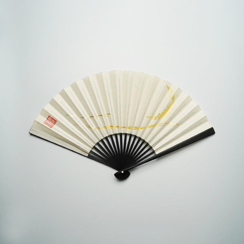 Rakuten - 【扇子】三ヶ月 (白) 金箔 | 唐紙 | 景美風月