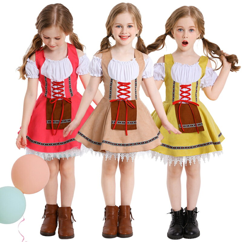 メイド コスチューム ハロウィン 子供 メイド服 ワンピース 可愛い ドイツ ビール祭り コスプレ 衣装 ..