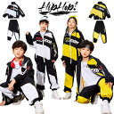 キッズダンス衣装 トップス パンツ 運動風 セットアップ ヒップホップ 衣装 イエロー 黒 白 子供服 男の子 女の子 キッズ ストリート 外套 長袖 パンツ ...
