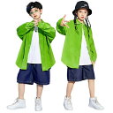 キッズ ダンス 衣装 セットアップ シャツ ジーンズ ヒップホップ 女の子 男の子 ダンス衣装 k-pop hiphop 韓国子供服 ヒップホップ ダンス衣装 ストリート 原宿系 ダンスウェア 110 120 130 140 150 160 170