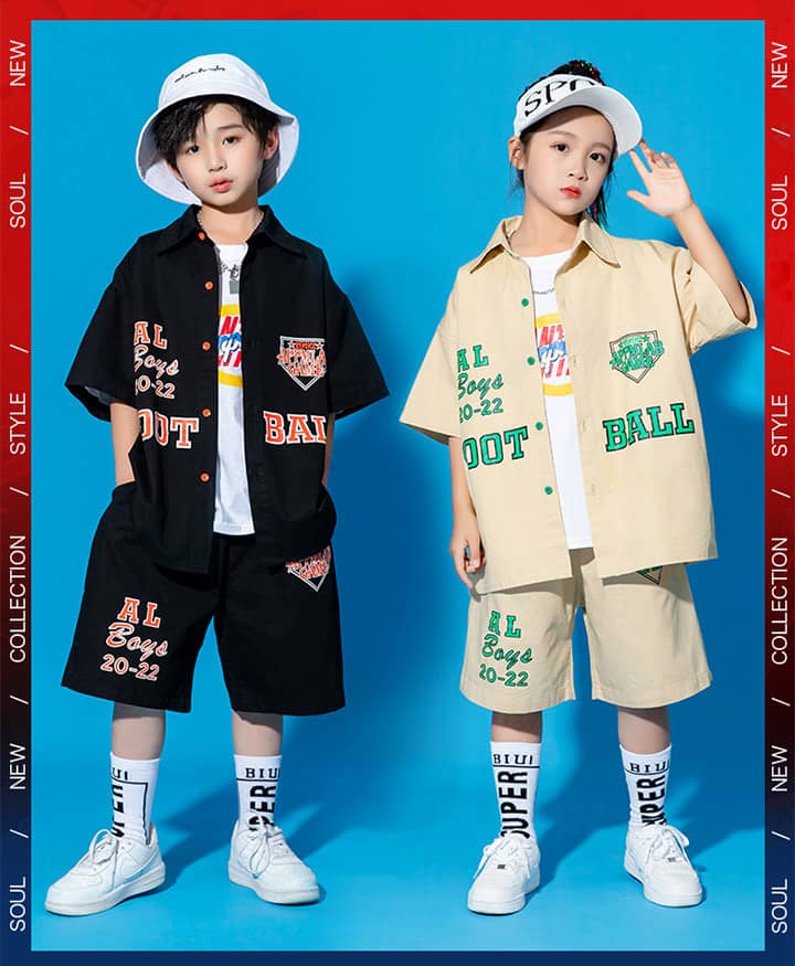 子供服 ダンス衣装 キッズ 男の子 女の子 hiphop シャツ 短パン 半袖上下セット キッズ ダンス 衣装 セットアップ ヒップホップ チアダンス jazz 韓国ファション ダンスウェア 体操服 団体イベント 舞台服 練習服 派手 おしゃれ 110-180cm