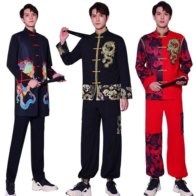 中華風 龍柄 ダンス衣装 大人 セットアップ チャイナー風 メンズ dsダンス 上下セット ヒップホップ ダンス 衣装 トップス ジャズ ダンス DS演出服 カ...