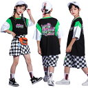 韓国 子供服 セット パンツ スカート チェック柄 キッズダンス衣装 セット 子供服 ヒップホップ 男の子 女の子 セット キッズ k-pop ダンス 衣装 小学生 体操服 演出服 団体服