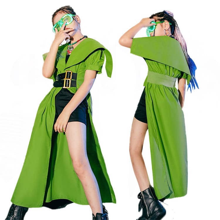 演出服 子供服 k-pop アイドル 衣装 緑 キッズダンス衣装 女の子 セットアップ ステージ 衣装 ガールズ ダンス 衣装 発表会 社交ダンス衣装 ガールズ ファッション グリーン