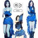 デニム 韓国 ダンス衣装 レディース ブルー トップス へそ出し スカート 袖なし k-pop 衣装 アイドル 衣装 派手 おしゃれ ジャズダンス セットアップ バー 夜店 dj ステージ衣装 アームカバー 学生 中高生 演出服 舞台服 DS ダンスウエア 練習服 S M L