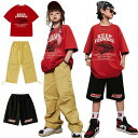 チアガール 男の子 女の子 カーゴパンツ レッド ブラック ブラウン ダボパン 派手 ヒップホップ ショート丈 トップス キッズダンス衣装 ステージ 衣装応援団...