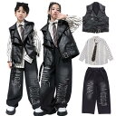 子供服 ダンス 衣装 キッズ セットアップ ヒップホップ 単品 ジャケット ベスト シャツ パンツ キッズダンス 男の子 女の子 ストライプ ストリート ダンスウェア 原宿系 おしゃれ 長袖 レッスン ジンズ デニムパンツ hiphop jazz ブラック