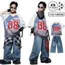 HIPHOP キッズ ダンス 衣装 デニム ズボン ダンス衣装 キッズ 女の子 男の子 かっこいい 韓国 jazz キッズ ダンス衣装 練習着 グレー 青 舞台...