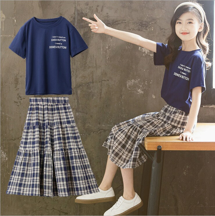 洋服 レディース(中学生) 子供服 夏 女の子 韓国 セットアップ キッズ 上下セット Tシャツ スカート プリーツ ガールズ 女の子 ジュニア カジュアル 森ガール 清楚系 2020新入荷 小学生 中学生 通学 記念日 撮影 旅行 大人可愛い お出かけ ファッション 涼しい