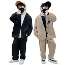 子供スーツ セット パンツ キッズ スーツ 子供服 男の子 キッズダンス衣装 ヒップホップ キッズ k-pop ジャケット ズボン 練習着 発表会 ストリート系