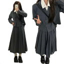 子供服 卒業式 グレー スーツ 女の子 中高生 小学生高学年 S M L XL 2XL 3XL 子供スーツ 卒服 ジャケット スカート シャツ 中学生 フォーマルスーツ　小学校卒業式スーツ 卒業式 お受験 発表会 冠婚葬祭 結婚式 親子 ママ 娘 ロングプリーツスカート 制服 JK