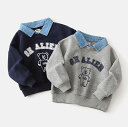 重ね着風 子供服 秋冬 トレーナー 男の子 キッズ スウェット 裏起毛 レイヤード パーカー フードなし 子ども服 トップス 長袖 韓国風 キッズファッション