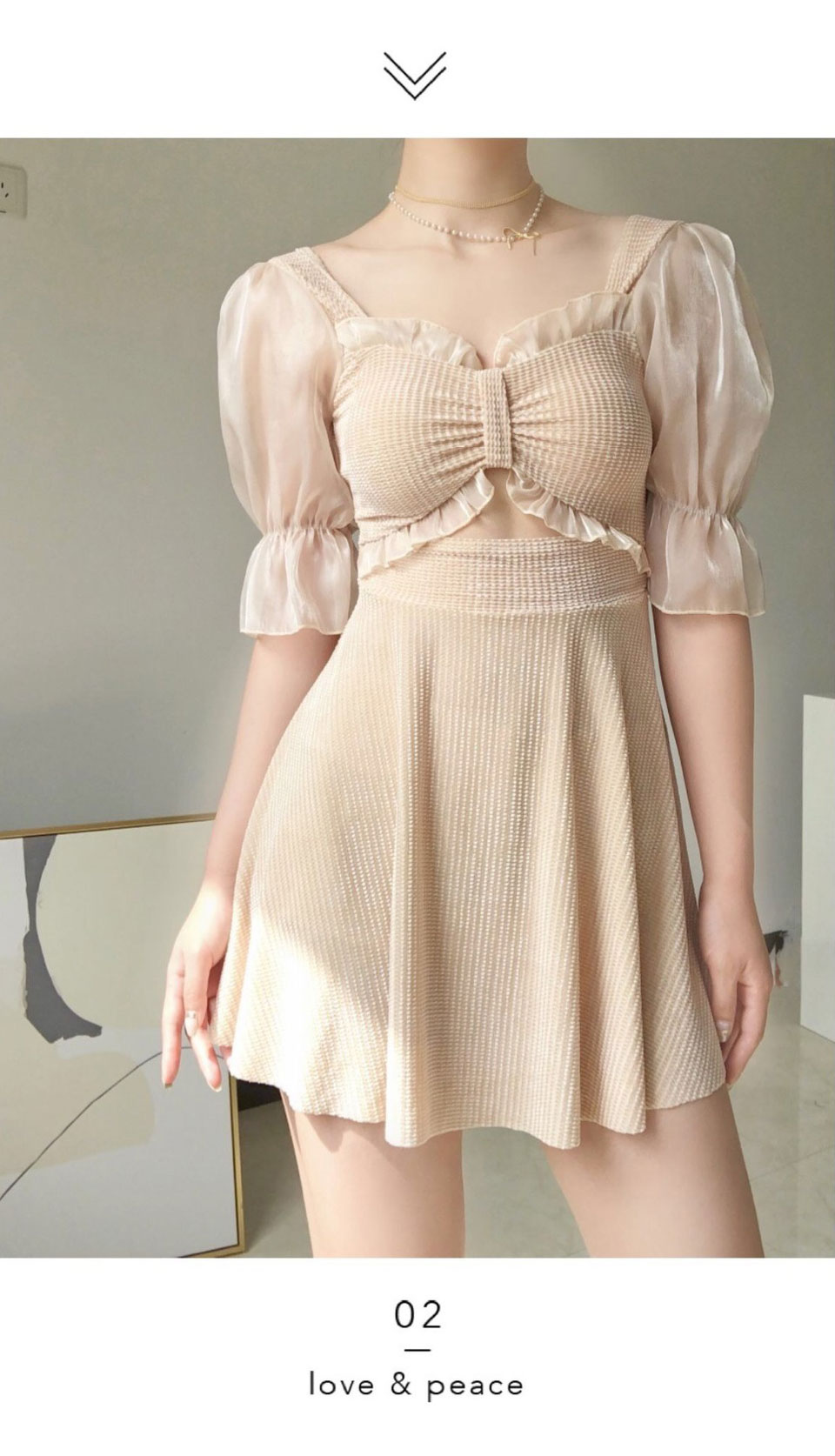 水着 ワンピース レディース水着 女性用 夏 水着 保守 露出控え 体型カバー お腹カバー レース おしゃれ 可愛い水着 韓国 ワンピース水着
