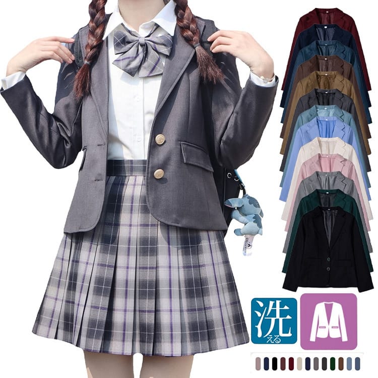 卒業式 ジャケット 女の子 女子高生 発表会 フォーマルスーツ 女子 卒業式 入学式 制服 長袖 韓国風 定番 スーツ スクール 通学 きれいめ ブレザー 子供スーツ 中学生 女子高生のサムネイル