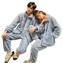 カップル ペア パジャマ パーカー もこもこ きれいめ ペアルック パジャマ 上下セット 韓国風 フランネル 冬 ふわふわ 長袖 寝巻き チャック 春秋冬 日常...