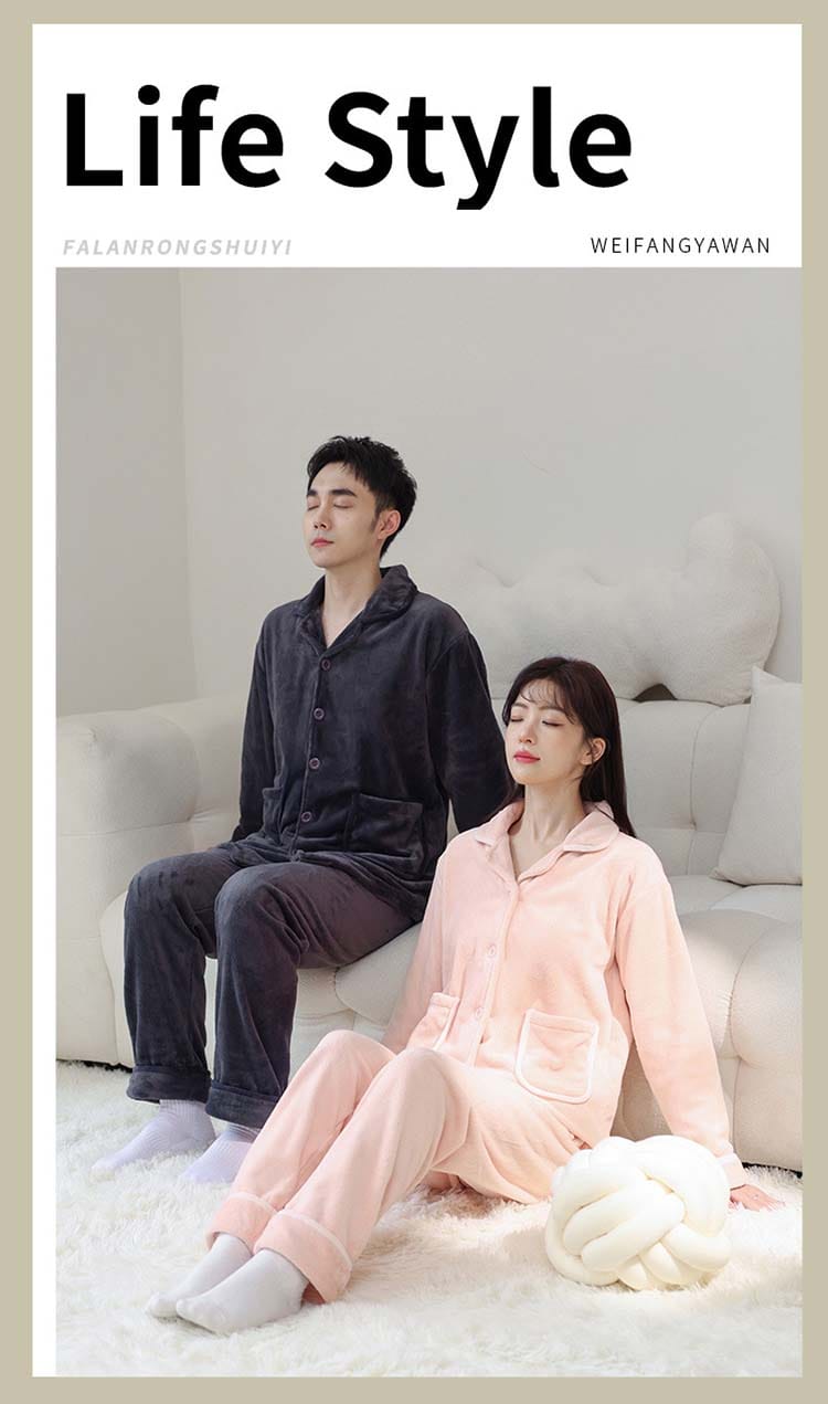 カップル ペア パジャマ シンプル系 ペアルック パジャマ 韓国風 フランネル 冬 ふわふわ 夫婦 恋人 長袖 寝巻き 春秋冬 日常 プレゼント ルームウェア アウター 部屋着 裏起毛付き 暖かい ラブラブ ペア メンズ レディース 7色 M-XXL