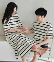 ペアパジャマ 結婚祝い プレゼント 夏 カップル ペア ルームウェア ワンピース セット パジャマ ペア 部屋着 半袖 恋人 夫婦 お揃い 記念日 ギフト