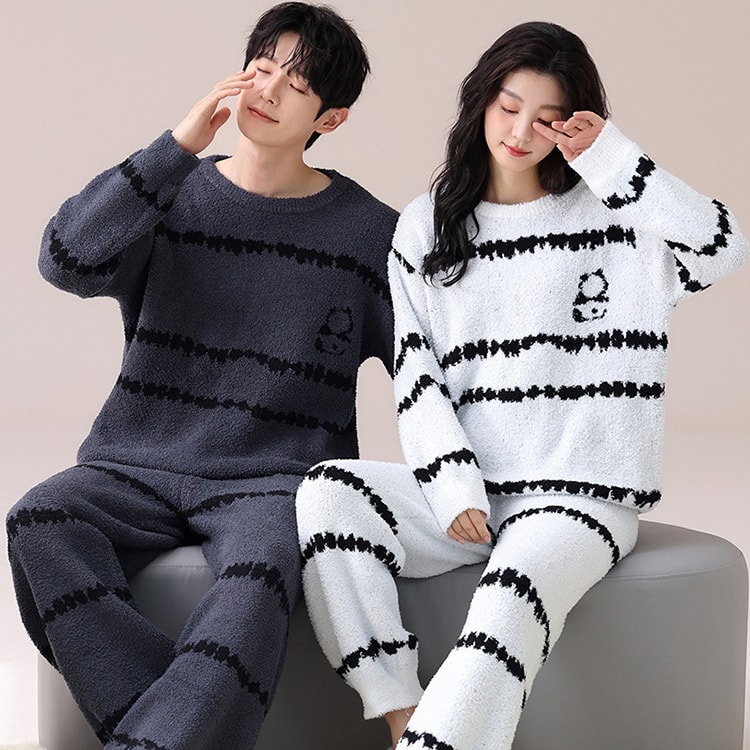 ペアパジャマ カップル 冬 もこもこ ルームウェア ペア セット ペアルック カップルパジャマ パンツ セット 裏起毛 恋人 夫婦 記念日 お祝い プレゼント