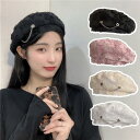 ベレー帽 レディース レース 春夏 帽子 おしゃれ 韓国 秋冬 ニット帽 親子 おそろい おしゃれ コーデ k-pop かわいい ベージュ ホワイト ピンク ブラック(4)