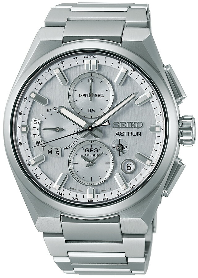 セイコー アストロン ネクスター デュアルタイムクロノグラフ SBXC159 メンズ 腕時計 ソーラー GPS衛星電波 ホワイトシルバーダイヤル チタン【コアショップ専売モデル】