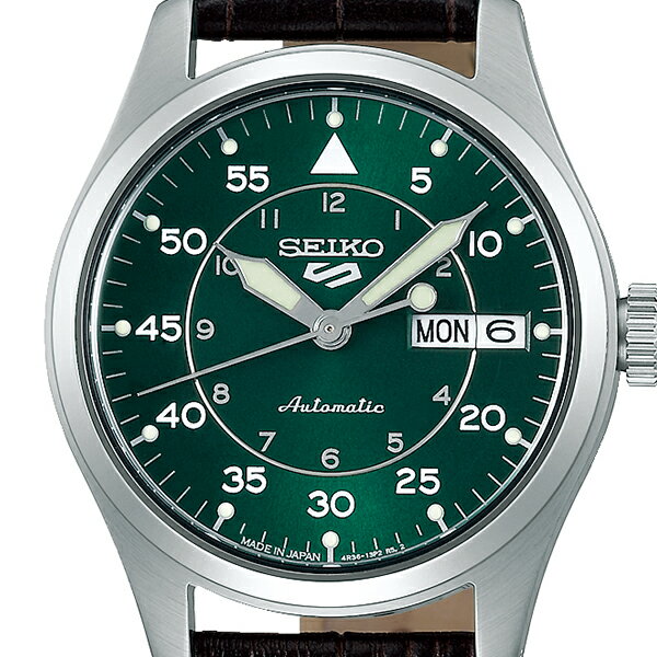 【スーパーSALE2000円OFFクーポン！】セイコー 5スポーツ フィールド スーツ スタイル ミッドサイズモデル SBSA203 メンズ レディース 腕時計 メカニカル 自動巻き グリーンダイヤル 革ベルト 日本製