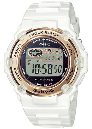 BABY-GベビーGBGR-3003U-7AJFレディース腕時計電波ソーラーデジタル樹脂バンドホワイト国内正規品カシオ