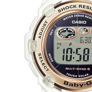 BABY-GベビーGBGR-3003U-7AJFレディース腕時計電波ソーラーデジタル樹脂バンドホワイト国内正規品カシオ