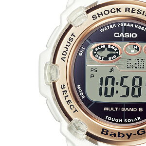 BABY-GベビーGBGR-3003U-7AJFレディース腕時計電波ソーラーデジタル樹脂バンドホワイト国内正規品カシオ