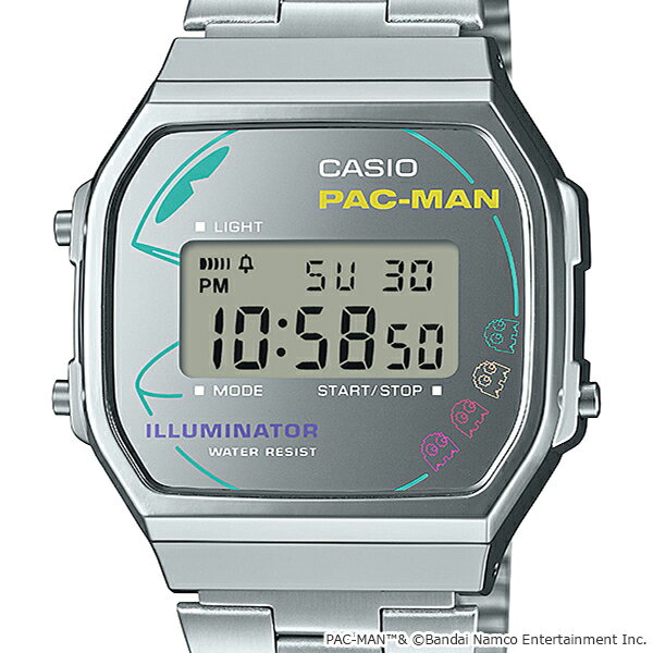 カシオ クラシック パックマン コラボレーションモデル A168WEPC-7AJR メンズ レディース 腕時計 電池式 デジタル シルバー 国内正規品