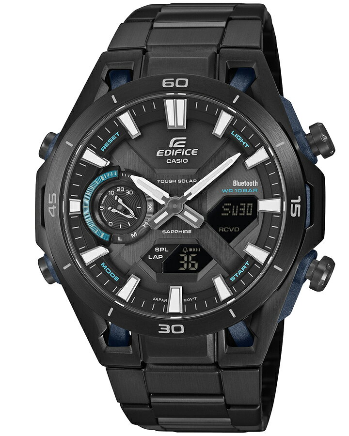 《10月24日発売》カシオ エディフィス ソスペンシオーネ レーシングマシンデザイン ECB-2300YDC-1AJF メンズ 腕時計 ソーラー Bluetooth アナデジ ブラック