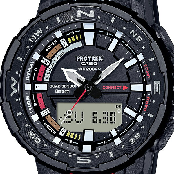 プロトレック ANGLER LINE アングラーライン PRT-B70-1JF メンズ 腕時計 Bluetooth アナデジ フィッシングタイマー 釣り ブラック 国内正規品 カシオ