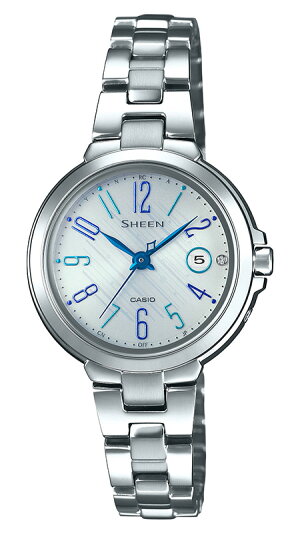 カシオシーン電波ソーラーモデルSHW-5100D-7AJFレディース腕時計カレンダーシルバー