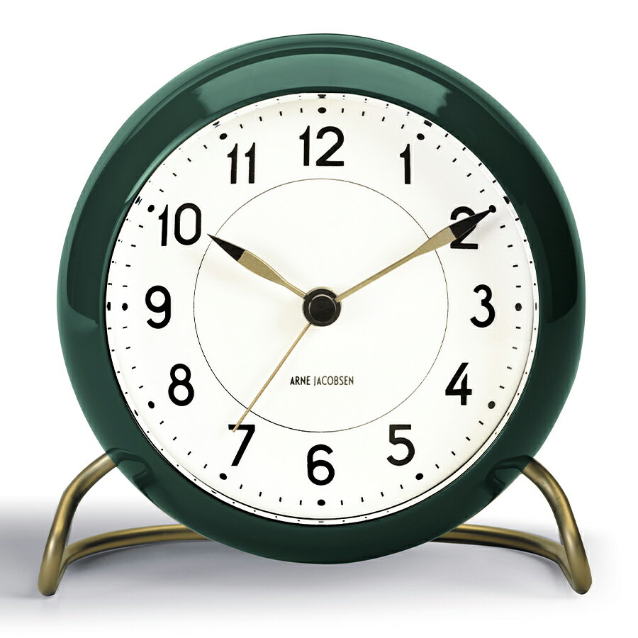 【ポイント最大56.5倍＆最大2000円OFFクーポン】ARNE JACOBSEN アルネヤコブセン STATION ステーション 置時計 テーブルクロック グリーン AJ43677 インテリア アラビア数字