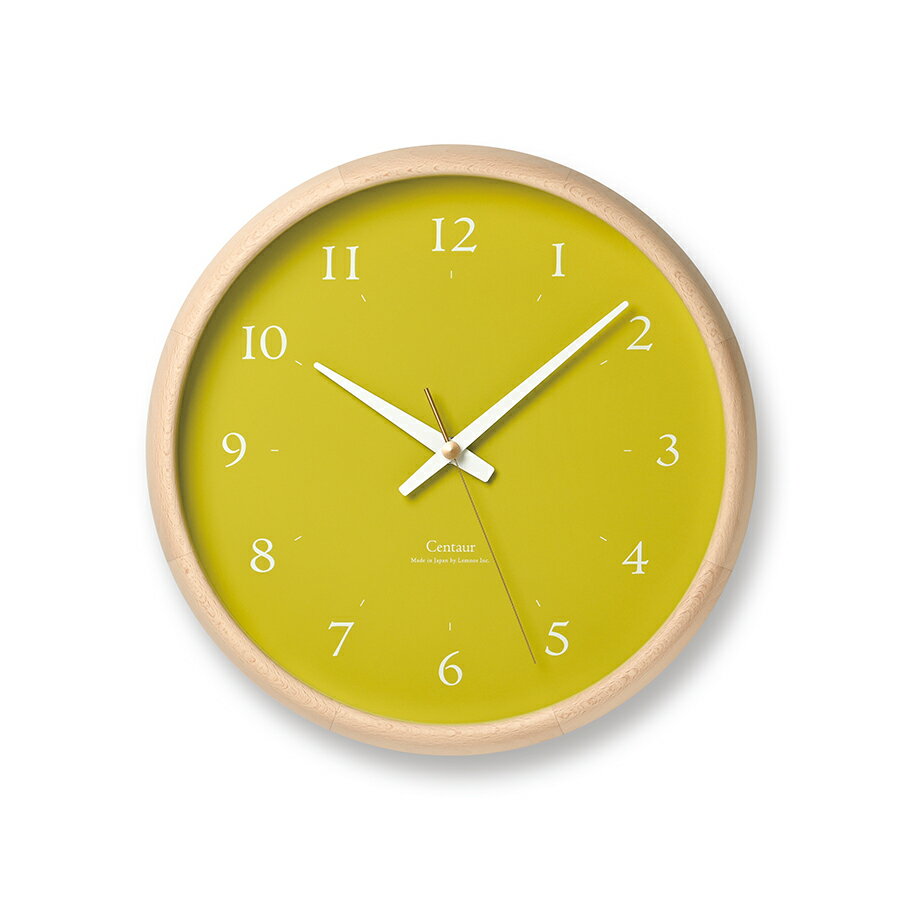 【18日はポイント最大46倍&10%OFFクーポン】タカタレムノス 掛け時計 プレイン セントール クロック クオーツ 電池式 イエロー スイープセコンド PC23-14YE