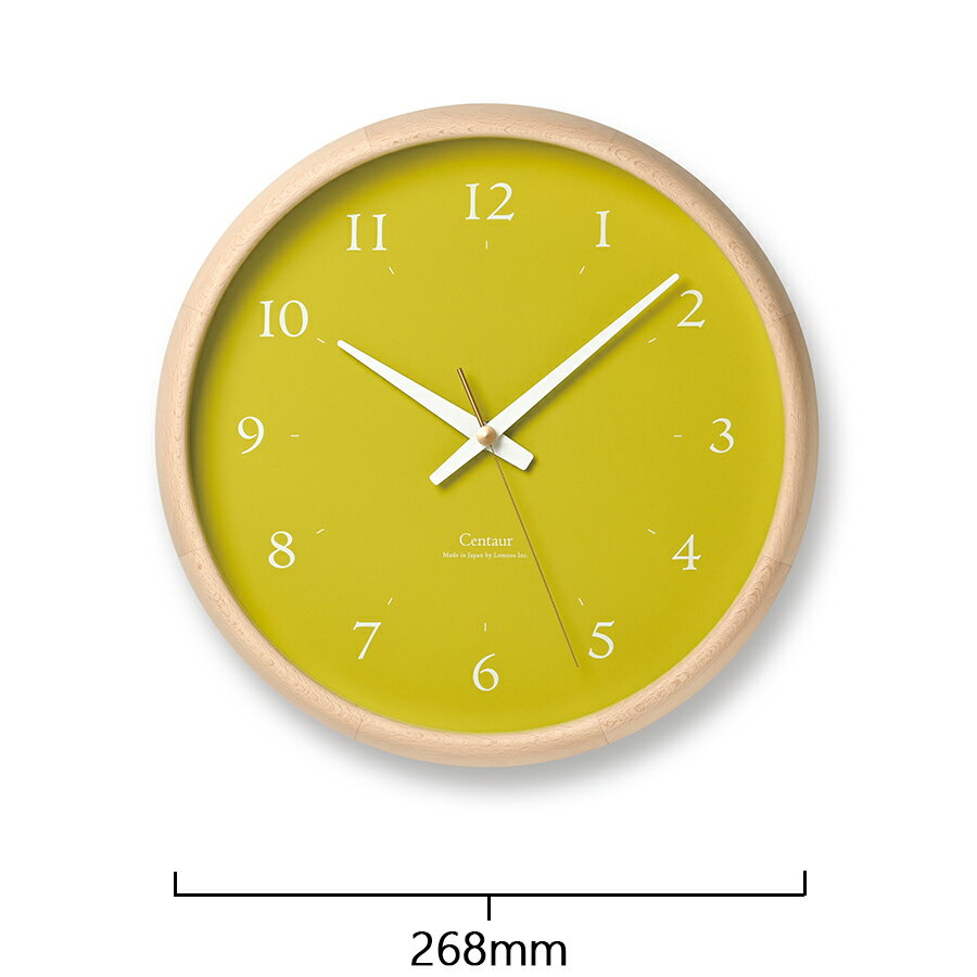 【18日はポイント最大46倍&10%OFFクーポン】タカタレムノス 掛け時計 プレイン セントール クロック クオーツ 電池式 イエロー スイープセコンド PC23-14YE [2]