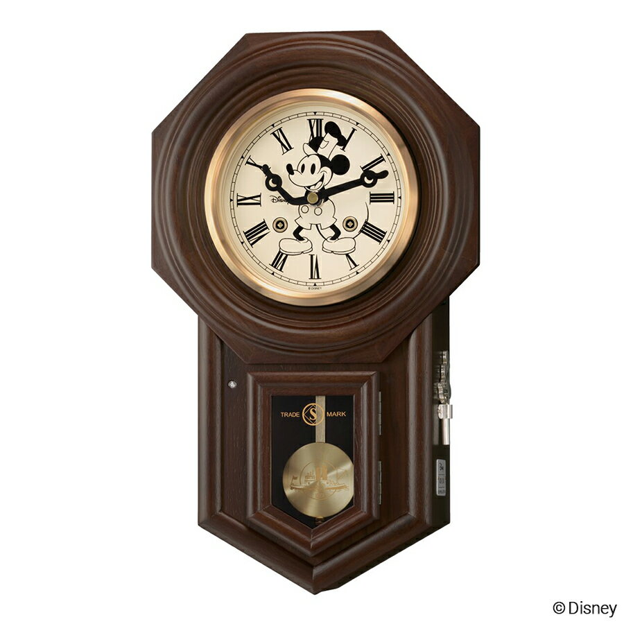 《11月18日発売/予約》セイコー クロック ミッキーマウス 蒸気船ウィリー 限定モデル FS805B クオーツ 電池式 八角尾長時計 モチーフデザイン 正時報時メロディ