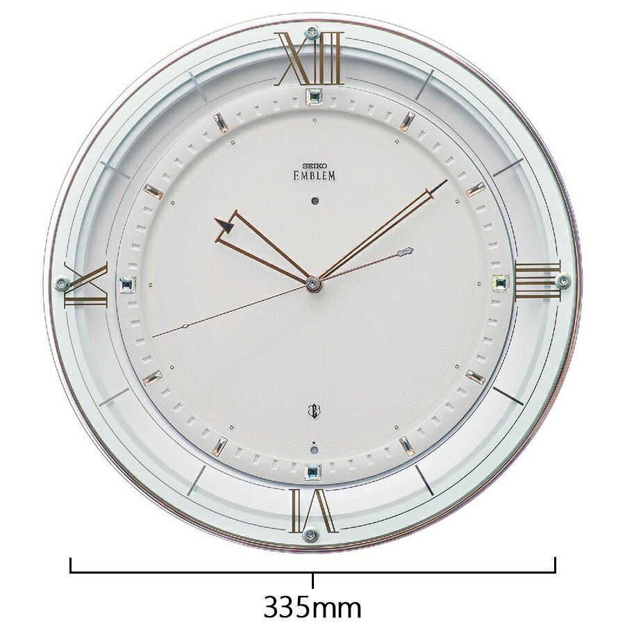【ポイント最大56倍&最大2000円OFFクーポン】セイコー エムブレム 電波 掛け時計 HS556W クオーツ 電池式 クロック ローマンインデックス 球面ガラス [2]