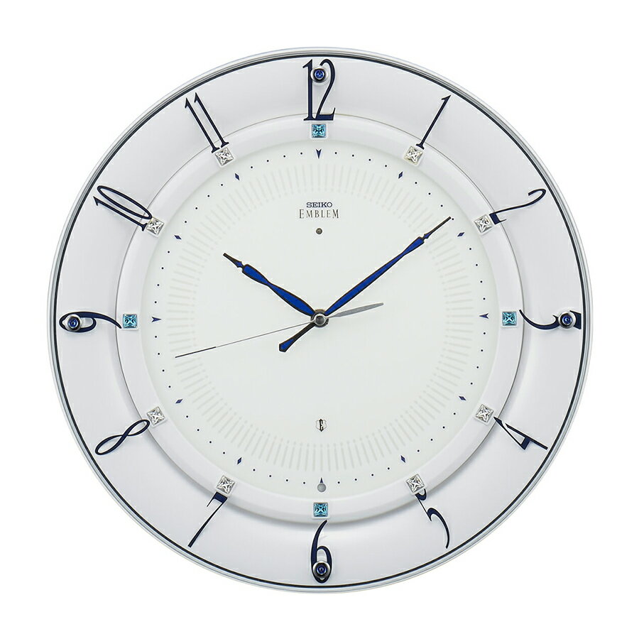 【ポイント最大55倍&最大2000円OFFクーポン!】セイコー エムブレム 電波 掛け時計 HS559W クオーツ 電池式 クロック アラビアインデックス ホワイト