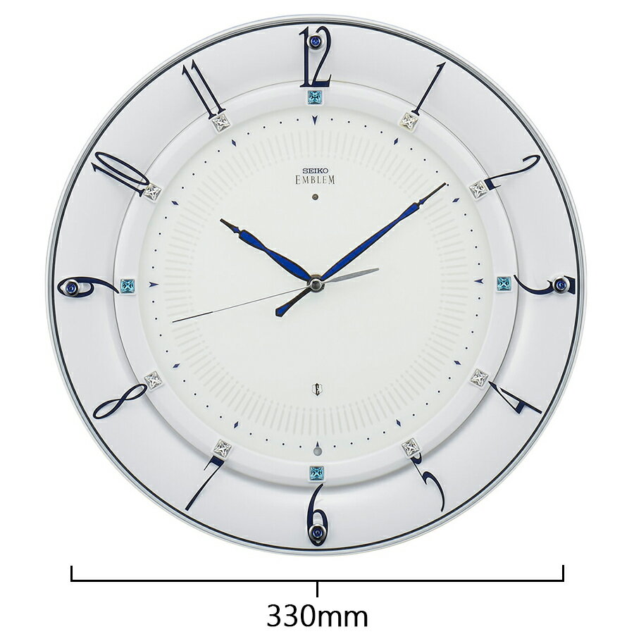 【ポイント最大55倍&最大2000円OFFクーポン!】セイコー エムブレム 電波 掛け時計 HS559W クオーツ 電池式 クロック アラビアインデックス ホワイト [2]