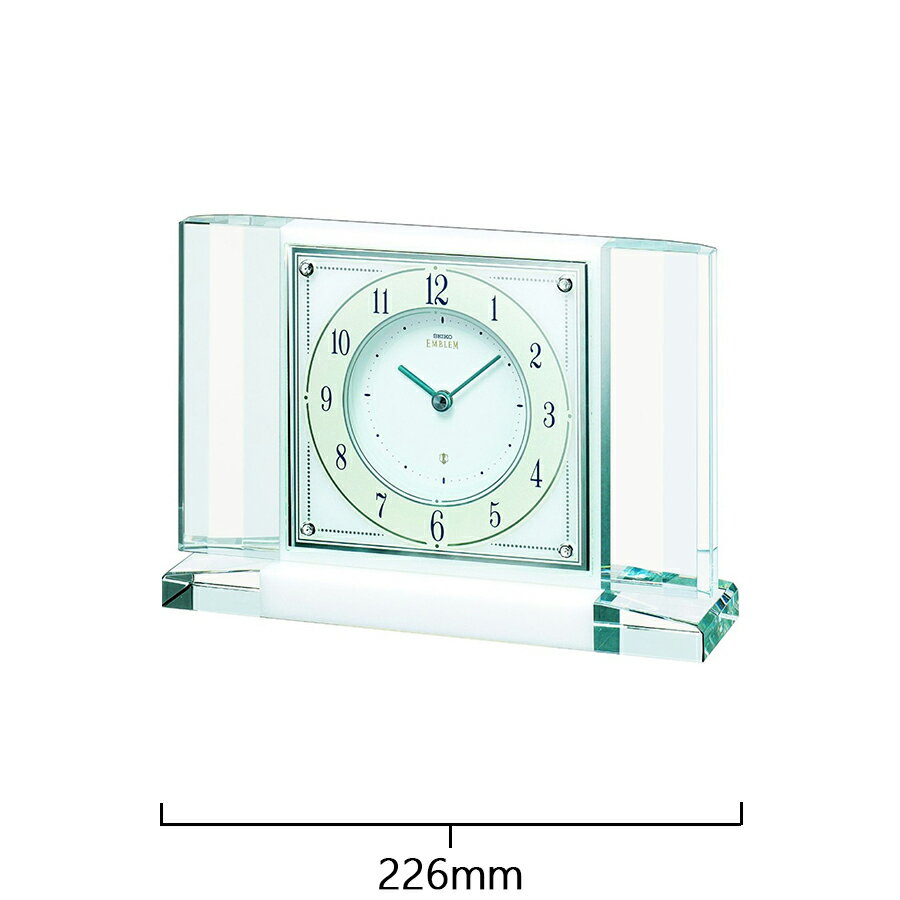 セイコー エムブレム 置き時計 HW564W クオーツ 電池式 クロック アラビアインデックス 大理石 [3]