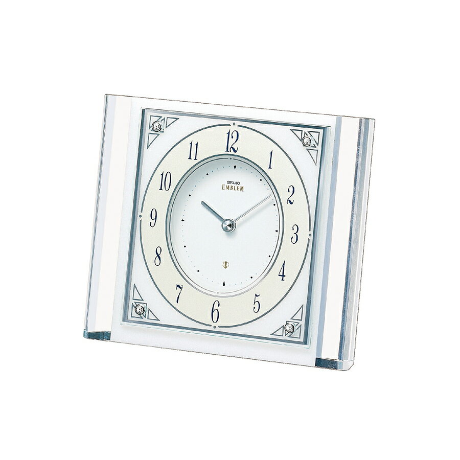 【ポイント最大55倍&最大2000円OFFクーポン】セイコー エムブレム 置き時計 HW565W クオーツ 電池式 クロック アラビアインデックス 大理石