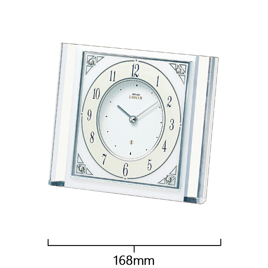 【ポイント最大55倍&最大2000円OFFクーポン】セイコー エムブレム 置き時計 HW565W クオーツ 電池式 クロック アラビアインデックス 大理石 [2]