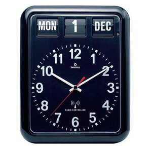 TWEMCOトゥエンコ電波掛時計パタパタ時計フリップクロックパーペチュアルカレンダー電波時計RC-12ABLACK